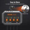 VEVOR Smart Battery Charger, 2A x 4, LiFePO4 Lead-Acid (AGM/Gel/SLA) Car Battery Charger, Fully-Automatic Charger Maintainer Desulfator for Boat Motorcycle Lawn Mower Golf Cart Marine Deep Cycle