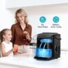 EUHOMY Countertop Ice Maker Machine with Handle, 26lbs in 24Hrs, 9 Ice Cubes Ready in 6 Mins, Auto-Cleaning Portable Ice Maker with Basket and Scoop, for Home/Kitchen/Camping/RV. (Black)