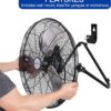 BILT HARD 4650 CFM 20" High Velocity Floor Fan, 3-Speed Heavy Duty Metal Fan with Wall-Mounting System, Industrial Shop Fan for Commercial, Garage, and Greenhouse
