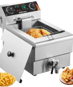 VEVOR Commercial Deep Fryer, 1500W Electric Countertop Fryer with Basket, 11.6Qt / 11L Stainless Steel Single Oil Fryer with Time & Temp Control, Overheat Protection, for Kitchen Restaurant Use