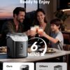 EUHOMY Nugget Ice Maker Countertop with Handle, Ready in 6 Mins, 38lbs/Day, Removable Top Cover, Self-Cleaning, Portable Chewable Ice Maker with Basket, Scoop, for Home/RV/Party/Camping (Gloss Black)