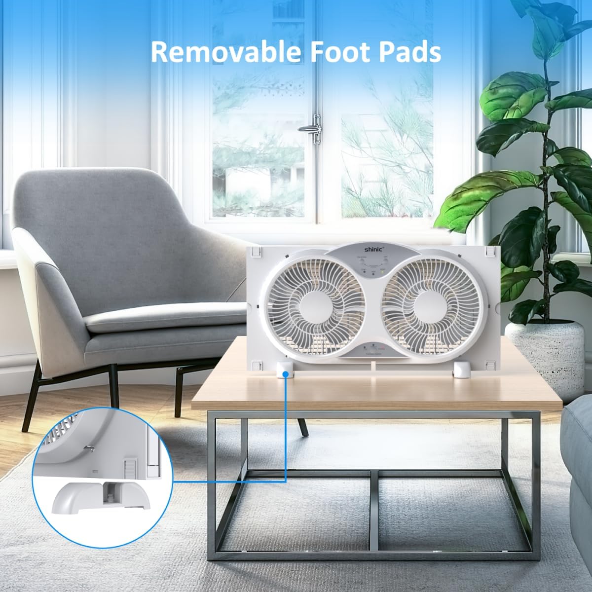 shinic Window Fan, 2026 Updated Quiet Window Exhaust Fan. Reversible Airflow, 9" Blades, Full Remote Control, 3 Functions 3 Speeds. Adjustable Width 23.8"-37", for Bathroom & Kitchen, ETL Certified shinic Window Fan, 2026 Updated Quiet Window Exhaust Fan. Reversible Airflow, 9" Blades, Full Remote Control, 3 Functions 3 Speeds. Adjustable Width 23.8"-37", for Bathroom & Kitchen, ETL Certified - Image 6