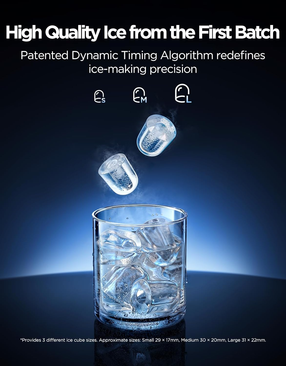 GoveeLife Smart Countertop Ice Maker 2 Pro, 3 Mins 9 Ice Cubes with 3 Sizes | 47lbs Daily, 40dB Quiet, Smart Pre-Cooling, App & Voice Control, Self-Clean, Dual Water Tanks for Home, Coffee, Party, Office GoveeLife Smart Countertop Ice Maker 2 Pro, 3 Mins 9 Ice Cubes with 3 Sizes | 47lbs Daily, 40dB Quiet, Smart Pre-Cooling, App & Voice Control, Self-Clean, Dual Water Tanks for Home, Coffee, Party, Office - Image 4