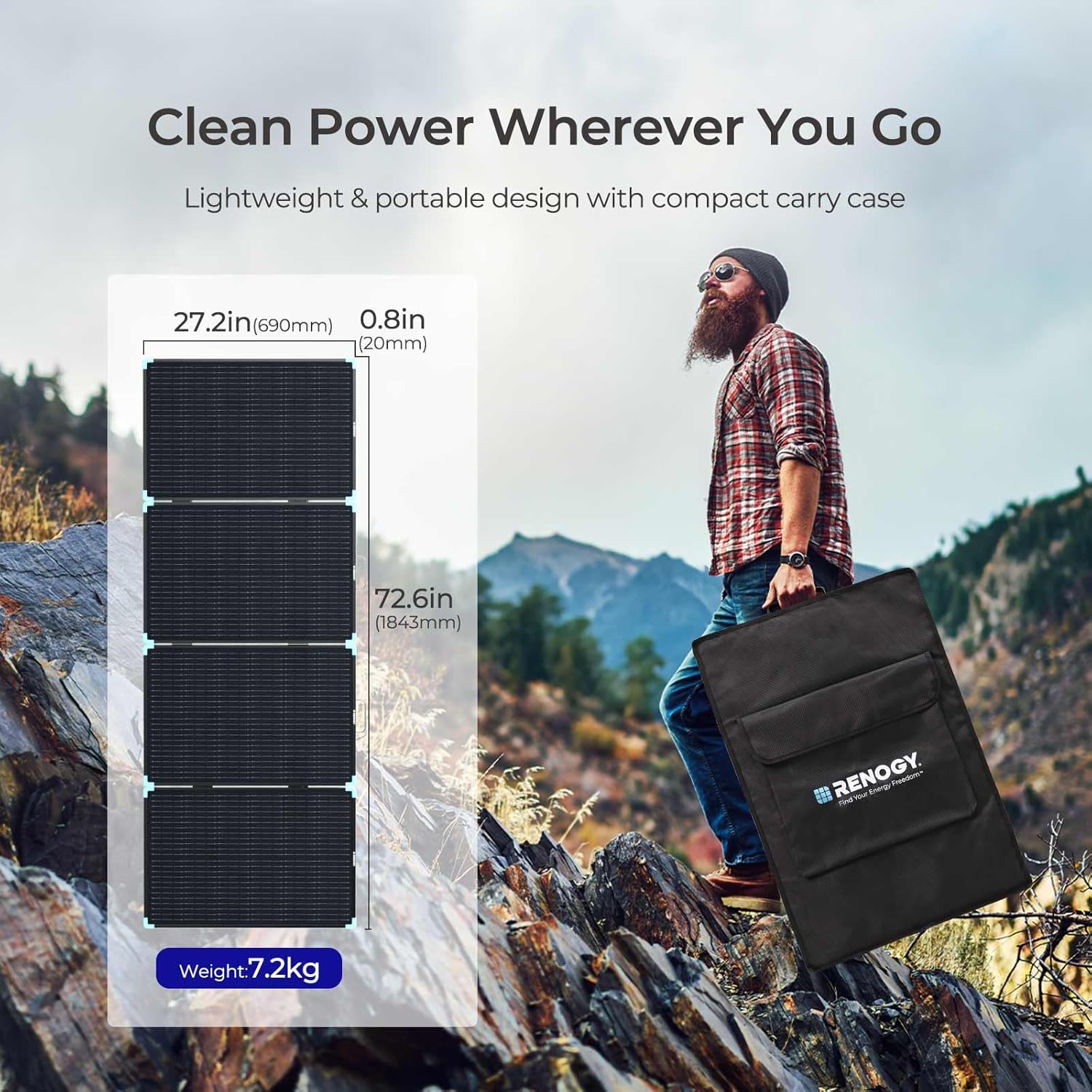 Renogy 220W Portable Solar Panel Suitcase, 23% High Efficiency Foldable Solar Charger for Power Station, Durable for Decades, with Sturdy Kickstands, IP67 Waterproof for RV Camping Off-Grid Blackouts Renogy 220W Portable Solar Panel Suitcase, 23% High Efficiency Foldable Solar Charger for Power Station, Durable for Decades, with Sturdy Kickstands, IP67 Waterproof for RV Camping Off-Grid Blackouts - Image 2
