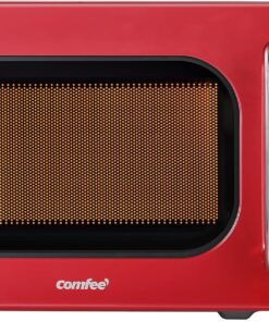 COMFEE' Retro Microwave Oven, 0.7 Cu.Ft, 700W, Red, 9 Preset Menus