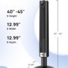 DREO Smart Tower Fan for Bedroom, 40”-45” Adjustable Height, 28 ft/s Velocity, DC Motor, 9 Speeds, 4 Modes, 90°Oscillating, Standing Fan, 20dB Quiet, 12H Timer for Home, Office, Google/Alexa, Black