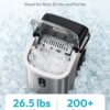 EUHOMY Ice Maker Countertop, Portable Ice Machine with Carry Handle, 26.5lbs Per Day, 9 Cubes in 6 Mins, Auto-Cleaning, with Basket and Scoop, for Home, Kitchen, Camping, RV (Silver)