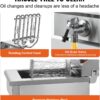 VEVOR Commercial Deep Fryer, 1500W Electric Countertop Fryer with Basket, 11.6Qt / 11L Stainless Steel Single Oil Fryer with Time & Temp Control, Overheat Protection, for Kitchen Restaurant Use