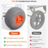 VEVOR Beach Fishing Cart, 300 lbs Load Capacity, Fishing Cart Wagon with Heavy-Duty Aluminum Alloy Frame, 13-Inch All-Terrain PU Balloon Tires, 8 Rod Holders, for Outdoor Activities Camping Picnic