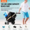 VEVOR Beach Dolly with Big Wheels for Sand, 29.9" x 15.4" Cargo Deck, w/ 12" Balloon Wheels, 165LBS Loading Capacity Folding Sand Cart & 27" to 44.7" Adjustable Height, Heavy Duty Cart for Beach
