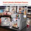 VEVOR Commercial Ice Cream Machine, 21 QT/H Soft Serve Ice Cream Maker with LCD Panel Auto Clean 3-Flavor Pre-cooling for Restaurant Snack Bar