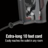 CHI Steam Iron for Clothes with Vertical Steam Burst, Lava Infused Ceramic Soleplate, 300+ Steam Holes, 1700 Watts, 3-Way Auto Shutoff, XL 10' Cord, Black