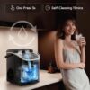 EUHOMY Nugget Ice Maker Countertop with Handle, Ready in 6 Mins, 38lbs/Day, Removable Top Cover, Self-Cleaning, Portable Chewable Ice Maker with Basket, Scoop, for Home/RV/Party/Camping (Gloss Black)