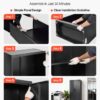 VEVOR Metal Storage Cabinet, Lockable Steel Garage Cabinet with Magnetic Doors and Adjustable Shelves, 2 Keys, 5-Tiers Tall Tool Locker for Home, Office, School, Pantry, Warehouse, Laundry, Black