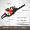 VEVOR Gas Hedge Trimmer 2 Cycle, 23.2-Inch 26cc Dual Sided Blade, Handheld, Lightweight, EPA, CE, EMC Certified, Ideal for Trimming Shrubs and Bushes, Includes Blade Cover, Gloves and Ear Protectors