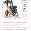 VEVOR Gas Pressure Washer 2900 PSI and 1.85 Max GPM, Upgrade Aluminum Pump with Spray Gun and Wand, 4 Nozzle Set, Gas Powered Pressure Washer for Cars, Fences, Driveways, Homes, Patios, Furniture