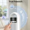 DREO Tower Fan for Bedroom, 90° Oscillating Standing Fans for Room with 4 Speeds, 3 Modes, 28dB Quiet for Sleep, 26ft/s Velocity, 8H Timer, Remote, Living Room, Office, Home, White