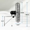 Hurricane 30" Pro Commercial Grade Oscillating Wall Mount Fan, Black - Heavy-Duty All-Metal Corded Electric Air Cooling Unit for Home, Garage, Greenhouse, or Workshop Hurricane 30" Pro Commercial Grade Oscillating Wall Mount Fan, Black - Heavy-Duty All-Metal Corded Electric Air Cooling Unit for Home, Garage, Greenhouse, or Workshop