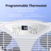 shinic Twin Window Fan with Reversible Airflow, Window Fan with Thermostat and LED Display, 3 Speeds, Remote Control and Foam Sealing Tape Offered, 23.8" - 37" Expandable Width for Home Kitchen Use
