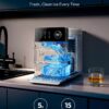 EUHOMY 2.2'' Clear Ice Cube Maker Countertop with APP, 2 Square Ice Ready in 27 Mins for Whiskey, Slow-Melting & Self-Cleaning, 110 Pcs/Day, 24H Timer, Clear Ice Maker with Ice Tong for Home/Bar