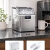 EUHOMY Ice Cube Maker Machine Countertop, 2 Ways to Add Water, 45Lbs/Day 24 Pcs Ready in 13 Mins, Auto-Cleaning Portable Compact, with Ice Scoop & Basket, Perfect for Home/Kitchen/Office/Bar (Silver) EUHOMY Ice Cube Maker Machine Countertop, 2 Ways to Add Water, 45Lbs/Day 24 Pcs Ready in 13 Mins, Auto-Cleaning Portable Compact, with Ice Scoop & Basket, Perfect for Home/Kitchen/Office/Bar (Silver)