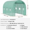 VEVOR Walk-in Tunnel Greenhouse, 9.6x6.4x6.2 ft Hoop House Greenhouse Tunnel, Plant Hot House with Galvanized Steel Frame, Green PE Cover, Roll-up Zipper Door and 6 Windows for Outdoor
