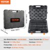 VEVOR 1/2" Drive Impact Socket Set 65 Piece, 3/8" to 1-1/4" and 10-24mm | SAE and Metric, 6 Point Cr-V Alloy Steel, Easy-to-Read Size Markings, Rugged Construction, with Storage Case, for Auto Repair