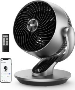 DREO Smart Fan for Bedroom,120° Vertical and 90° Oscillating Fan with Remote/Voice, 13 Inch Height Quiet Air Circulator for Whole Room, 70 ft, 4 Speeds, 5 Modes, 12H Timer, Desk Fans for Home, Office
