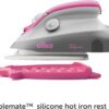 oliso M3Pro Project Steam Iron with Solemate – 1000W Ceramic Soleplate Iron and LED Light for Sewing, Quilting, Crafting, and Travel – Raspberry