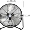 BILT HARD 4650 CFM 20" High Velocity Floor Fan, 3-Speed Heavy Duty Metal Fan with Wall-Mounting System, Industrial Shop Fan for Commercial, Garage, and Greenhouse