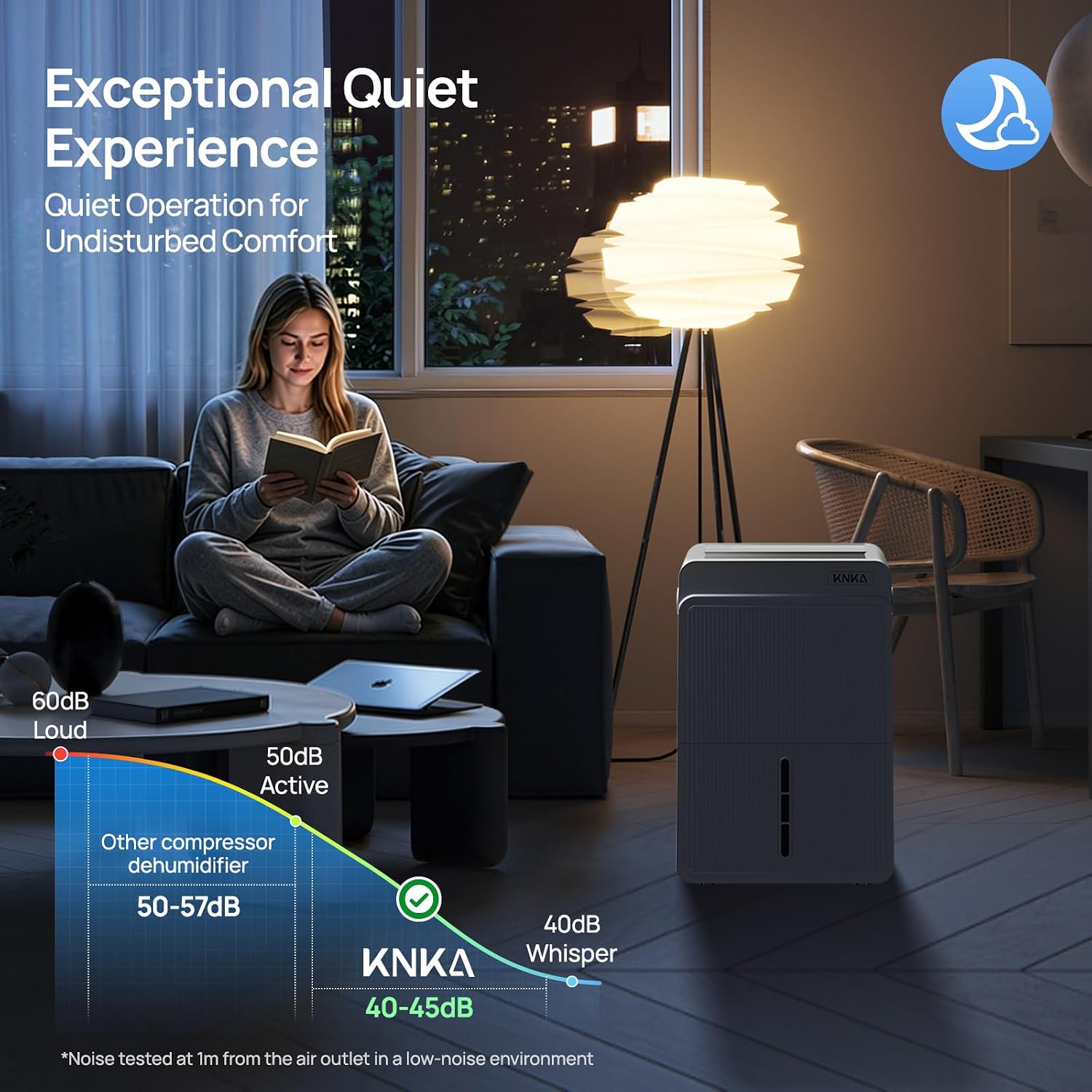KNKA Energy Star 4500 Sq.Ft Dehumidifier for Basement, Max 80 Pint/Day | Dehumidifier with Drain Hose, Dehumidifiers for Home, Bedroom, Bathroom, Large Room, Smart Humidity Control, Sleep Mode KNKA Energy Star 4500 Sq.Ft Dehumidifier for Basement, Max 80 Pint/Day | Dehumidifier with Drain Hose, Dehumidifiers for Home, Bedroom, Bathroom, Large Room, Smart Humidity Control, Sleep Mode - Image 5
