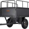 VEVOR Heavy Duty ATV Trailer Tow Behind Dump Cart, 17 Cu.Ft. 600lbs Capacity, Pull Behind Steel Yard Wagon Dump Trailer for Tractor Lawn Mower Garden with 16in Tires