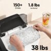 EUHOMY Nugget Ice Maker Countertop with Handle, Ready in 6 Mins, 38lbs/Day, Removable Top Cover, Self-Cleaning, Portable Chewable Ice Maker with Basket, Scoop, for Home/RV/Party/Camping (Gloss Black)