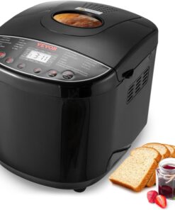 VEVOR Bread Maker, 19-in-1 2LB Dough Machine, Nonstick Ceramic Pan Automatic Breadmaker with Gluten Free Setting, Whole Wheat Bread Making, Digital, Programmable, 3 Loaf Sizes, 3 Crust Colors