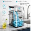 EUHOMY Nugget Ice Maker Countertop with Handle, Ready in 4 Mins, Max 40lbs/24H, Chewable Ice, Self-Cleaning, Portable Sonic Ice Maker with Basket and Scoop, for Home/Party/RV/Camping (Black)