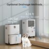 80 Pint Dehumidifier for Basement 5000 Sq. Ft. with Drain Hose, ENERGY STAR | Continuous Drain & Water Tank 1.06 Gal, Intelligent Humidity Control, Quiet Operation, Auto Shut Off, 24H Timer for Home