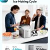 EUHOMY Ice Maker Machine, Light Grey