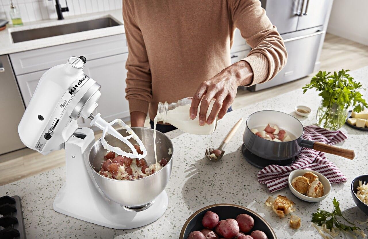 KitchenAid Classic Series 4.5 Quart Tilt-Head Stand Mixer K45SS, White KitchenAid Classic Series 4.5 Quart Tilt-Head Stand Mixer K45SS, White - Image 5