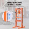 VEVOR Hydraulic 6 Ton H-Frame Garage Floor Adjustable Shop Press with Plates, 6T, Orange
