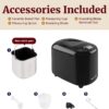 Elite Gourmet Programmable Bread Maker, 2 Lb, 3 Sizes, 19 Presets, Black | Features Gluten-Free, Dough and Jam Presets Plus a Delay Timer