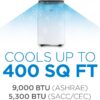 BLACK+DECKER Portable Air Conditioner, 9,000 BTU, BPACT08WT, White | 5,300 BTU SACC for Rooms up to 400 Sq. Ft., 3-in-1 Portable AC, Fan and Dehum with Follow Me Remote Control and Window Kit BLACK+DECKER Portable Air Conditioner, 9,000 BTU, BPACT08WT, White | 5,300 BTU SACC for Rooms up to 400 Sq. Ft., 3-in-1 Portable AC, Fan and Dehum with Follow Me Remote Control and Window Kit