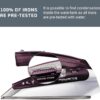 Rowenta Travel Iron, Pro Compact Stainless Steel Soleplate Hand Held Steamer Iron for Clothes, 200 Microsteam Holes, 1000 Watts Ironing, Fabric Steamer, Dual Voltage, Mini Iron, Purple, DA1560
