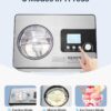 VEVOR Automatic Ice Cream Maker with Built-in Compressor, 2 Quart No Pre-freezing Fruit Yogurt Machine, Stainless Steel Electric Sorbet Maker, 3 Modes Gelato Maker with LCD Display & Timer, Silver