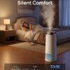 DREO 16L Smart Humidifier Large Room 1000 ft², 130H Runtime, 30dB, Top Fill | Auto Mode, Remote/Touch/Voice & APP Control, Clean Tank Technology, RGB Light, Cool Mist Humidifiers 755S for Bedroom, White