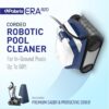 Polaris ERA 820 Robotic Pool Cleaner with Cyclonic Vacuum, Dual Brushes, 60ft Swivel Cable, Large Canister, Caddy & Cover – for In-Ground Pools
