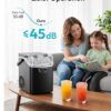 EUHOMY Nugget Ice Maker Countertop with Handle, Ready in 4 Mins, Max 40lbs/24H, Chewable Ice, Self-Cleaning, Portable Sonic Ice Maker with Basket and Scoop, for Home/Party/RV/Camping (Black)