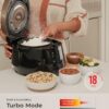 CUCKOO High Pressure Rice Cooker 6-Cup Uncooked / 12-Cup Cooked with Nonstick Inner Pot, Versatile Rice Maker with 12 Menu Options and Steam Plate, Fuzzy Logic Tech, Voice Guide, Black (CRP-P0609S)