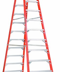 Louisville Ladder 14-Foot Fiberglass Twin Front Step Ladder, 375-Pound Load Capacity, Type IAA, FM1414HD