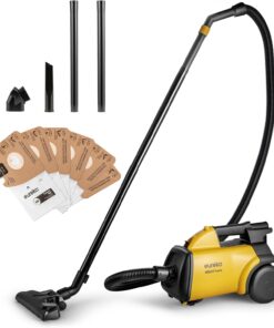 Eureka 3670M Canister Cleaner, Lightweight Powerful Vacuum for Carpets and Hard floors, w/ 5bags,Yellow