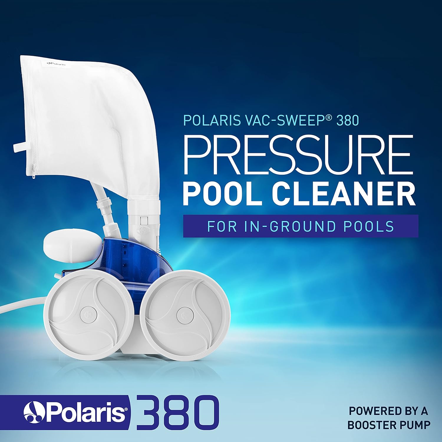Polaris Vac-Sweep 380 Pressure Inground Pool Cleaner, Triple Jet Powered, 31ft of Hose with a Single Chamber Debris Bag Polaris Vac-Sweep 380 Pressure Inground Pool Cleaner, Triple Jet Powered, 31ft of Hose with a Single Chamber Debris Bag - Image 2